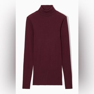 Cos Burgundy Merino Wool Turtle neck
